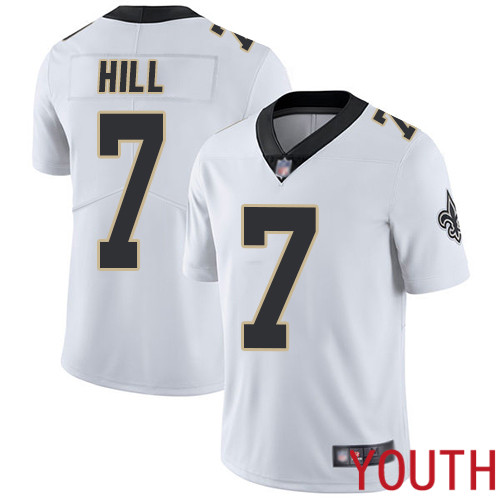 New Orleans Saints Limited White Youth Taysom Hill Road Jersey NFL Football #7 Vapor Untouchable Jersey->new orleans saints->NFL Jersey